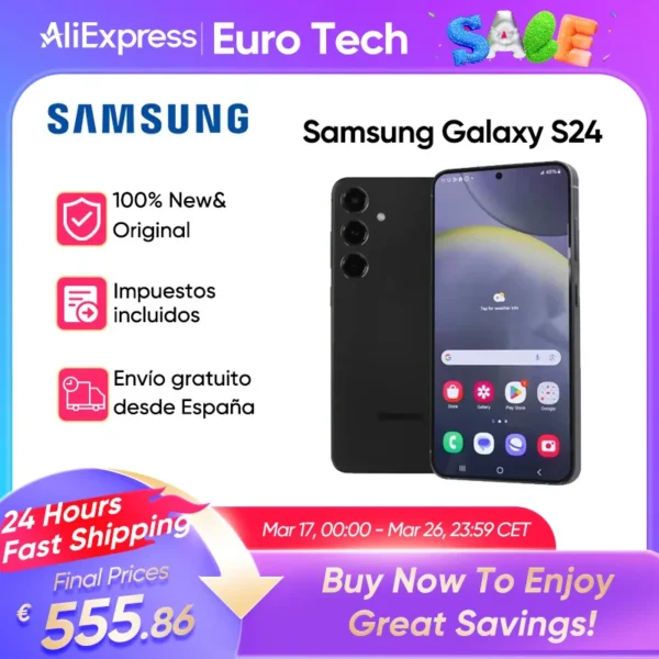 Samsung Galaxy S24 5G AI Smartphone Snapdragon 8 Gen 3 6.2 "120Hz AMOLED 2X affichage 50MP Qual caméra téléphone portable 4000mAh batterie