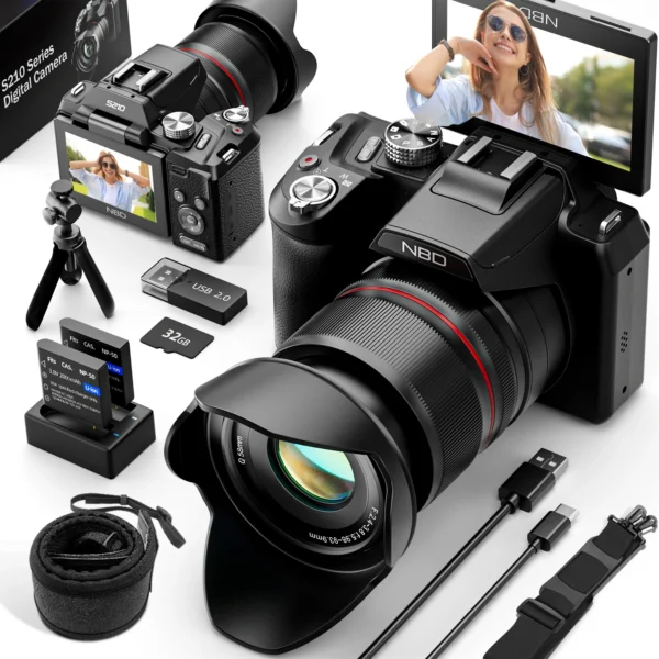 Cámaras digitales NBD 5K y 64MP para fotografía, cámara con zoom óptico 16X con WiFi y Control por aplicación, cámara Vlogging con enfoque automático - AliExpress 44
